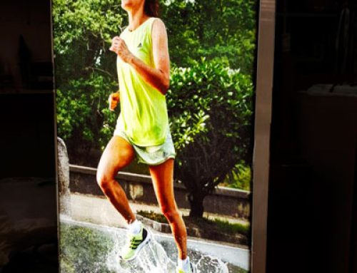 Rótulo LED con acabado en tela