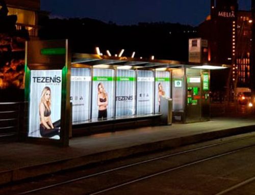 Iluminación Led en la parada de tranvía de Euskalduna en Bilbao